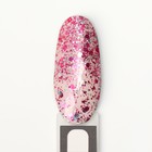 Гель лак для ногтей, с блёстками, трехфазный, 8 мл, LED/UV, прозрачный, розовый (09) - Фото 9