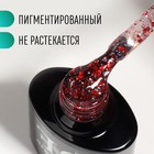 Гель лак для ногтей, с блёстками, трехфазный, 8 мл, LED/UV, прозрачный, красный (10) - Фото 2