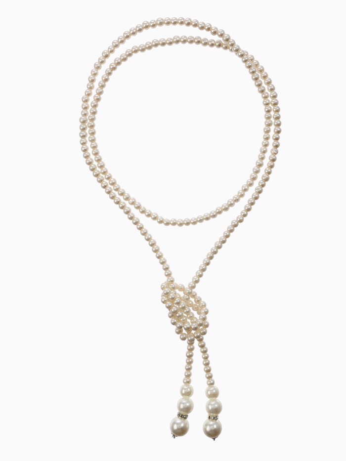 Бусы «Жемчуг», узел, шар №2.6.8.10, цвет молочный, 60 см