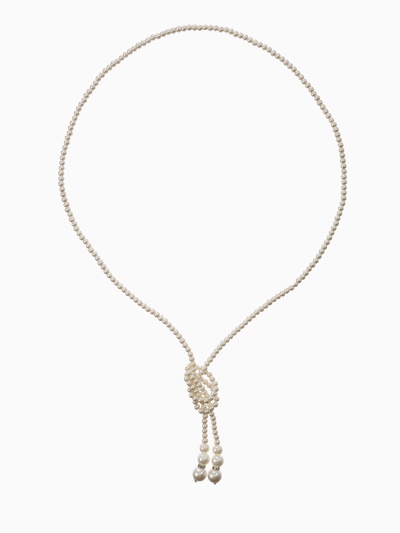 Бусы «Жемчуг» узел, шар №2.6.8.10, цвет молочный, 60 см