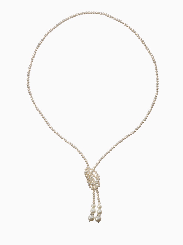 Бусы «Жемчуг» узел, шар №2.6.8.10, цвет молочный, 60 см - Фото 1