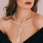 Бусы «Жемчуг» узел, шар №2.6.8.10, цвет молочный, 60 см - Фото 1