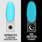 Гел лак для ногтей «GLOW IN THE DARK», 3-х фазный, 8 мл, LED/UV, люминесцентный, цвет бирюзово-голубой (15) - Фото 2