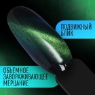 Гель-лак для ногтей, кошачий глаз, трехфазный, 8 мл, LED/UV, зелёный (05) - Фото 4