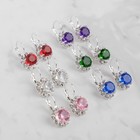 Серьги со стразами «Искра» шар, миксы - Фото 2