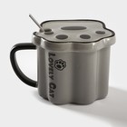 Кружка «Лапа тигра», 350 мл, керамика, нержавеющая сталь, серая - Фото 1