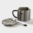 Кружка «Лапа тигра», 350 мл, керамика, нержавеющая сталь, серая - Фото 2