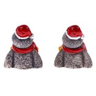 Миниатюра кукольная «Новогодний пингвин», набор 2 шт., размер 1 шт. — 3 × 3,5 × 3 см - фото 3298869