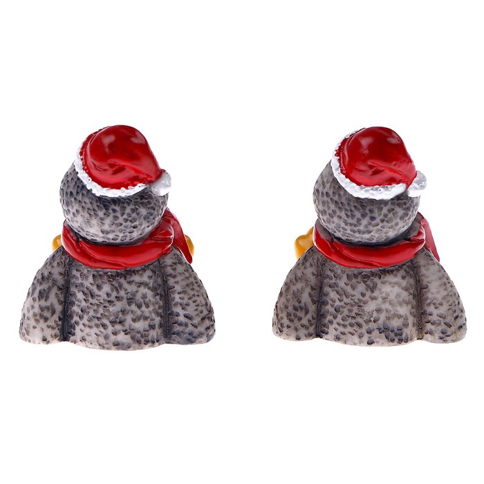 Миниатюра кукольная «Новогодний пингвин», набор 2 шт., размер 1 шт. — 3 × 3,5 × 3 см