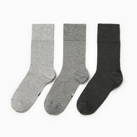 Набор мужских носков (3 пары), цвет серый меланж, размер 25-27