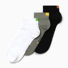 Набор мужских носков (3 пары), цвет белый/оливка/чёрный, размер 27-29 - Фото 2