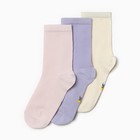 Набор детских носков (3 пары), цвет светло-лавандовый/зефирный/кремовый, размер 18 - Фото 2