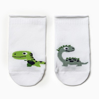 Носки детские «Динозавры», цвет белый, размер 8