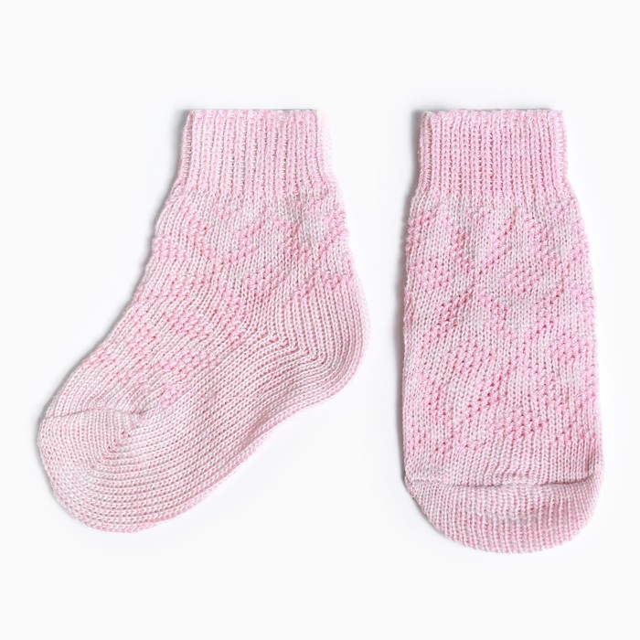 Носки детские шерстяные, цвет розовый, р-р 14 - Фото 1