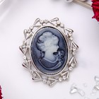 Брошь «Камея» в лавре, цвет серый в серебре - Фото 2