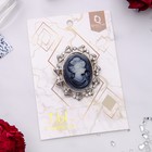 Брошь «Камея» в лавре, цвет серый в серебре - Фото 1