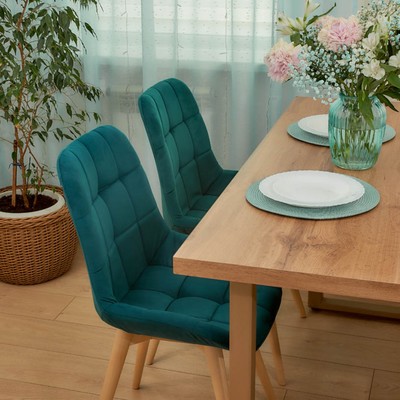 Стул обеденный Polini Home Verona SD, цвет тёмно-бирюзовый-натуральный