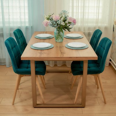 Стул обеденный Polini Home Verona SD, цвет тёмно-бирюзовый-натуральный