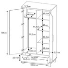 Шкаф двухсекционный Polini Kids Simple 3410, с ящиком, цвет белый-натуральный 10054466 - фото 319917728