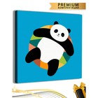 Картина по номерам «Панда на цветном круге»холст на подрамнике, 20 × 20 см - фото 320083160