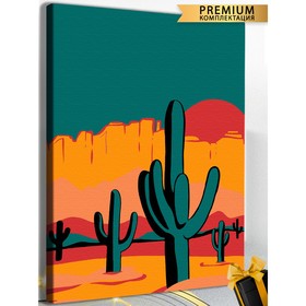 Картина по номерам «Кактусы Мексика» холст на подрамнике, 40 × 60 см