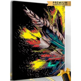 Картина по номерам «Цветные перья» холст на подрамнике, 40 × 60 см