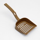 Туалет для кошек фигурный закрытый с совком, 54 х 37 х 40 см, бело-коричневый - Фото 8