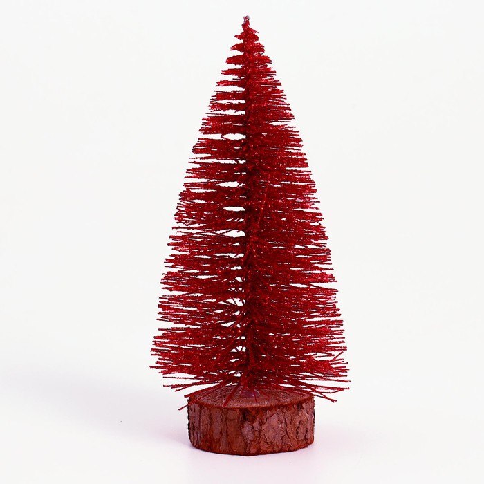 Новогодний декор «Ёлка в красном цвете с блестками» 8 × 8 × 15 см
