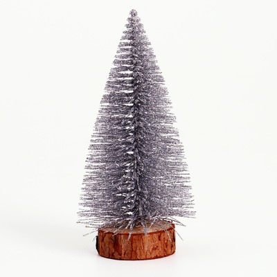 Декор новогодний «Ёлка в серебристом цвете с блёстками», 8×8×15 см