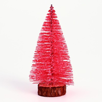 Новогодний декор «Ёлка в розовом цвете с блёстками», 8 × 8 × 15 см