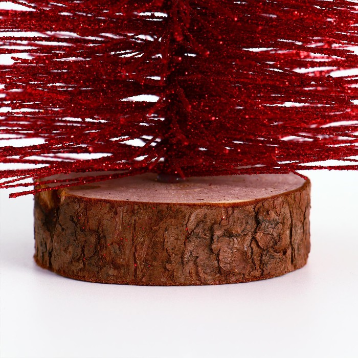 Новогодний декор «Ёлка в красном цвете с блестками» 8 × 8 × 20 см - фото 1885770318