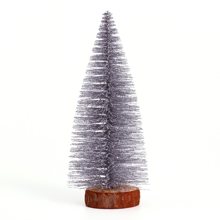 Декор новогодний «Ёлка в серебристом цвете с блёстками», 8×8×20 см - Фото 1