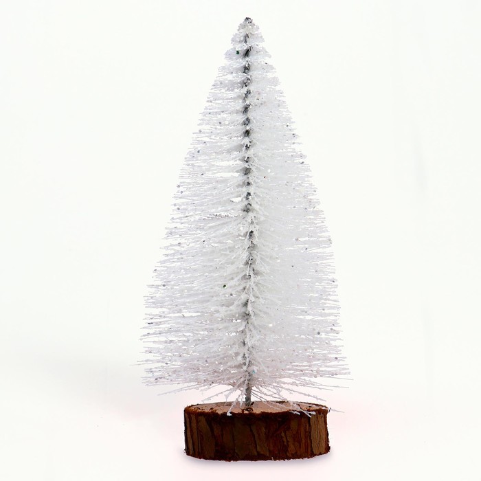 Декор новогодний «Ёлка в белом цвете с блёстками», 8×8×20 см - Фото 1