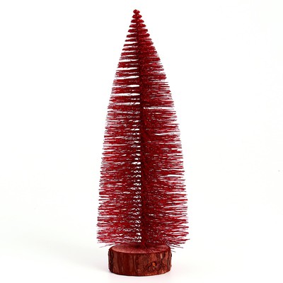 Декор новогодний «Ёлка в красном цвете с блестками», 8×8×30 см