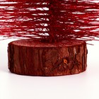 Новогодний декор «Ёлка в красном цвете с блестками» 8 × 8 × 30 см - фото 3299264