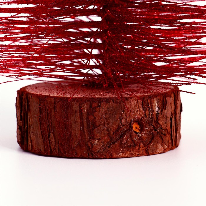 Новогодний декор «Ёлка в красном цвете с блестками» 8 × 8 × 30 см - фото 1885770334