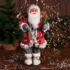 Дед Мороз "В костюме со снежинками и с ремешком" 50 см, красный - фото 320125144
