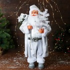 Дед Мороз "С ёлочкой с шариками и подарками" 60 см, серебро - фото 109049053