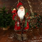 Дед Мороз "С фонариком и веточками" 60 см, красный - фото 2144052