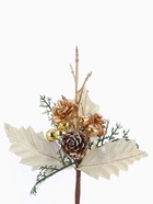 Еловая ветка декоративная «Зимнее волшебство. Зимнее восхищение», 20 см, золото 9698931