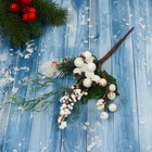 Декор "Зимние грезы" ягоды веточки хвоя, 23 см - фото 320125184