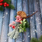 Декор "Зимние грезы" ягоды хвоя шишка, 21 см - фото 320125188