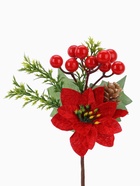 Еловая ветка декоративная «Зимнее волшебство. Грёзы», 19 см (комплект 2 шт) - фото 63079427