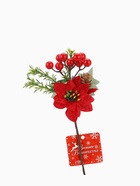 Еловая ветка декоративная «Зимнее волшебство. Грёзы», 19 см (комплект 2 шт) - фото 63079428