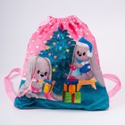 Новогодняя детская сумка для девочки «Зайки и подарки», 35 х 30 см, на новый год - фото 4488159
