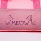 Сумка спортивная Meow, 40х24х21, отделение на молнии, длинный ремень, розовый цвет - фото 7401433