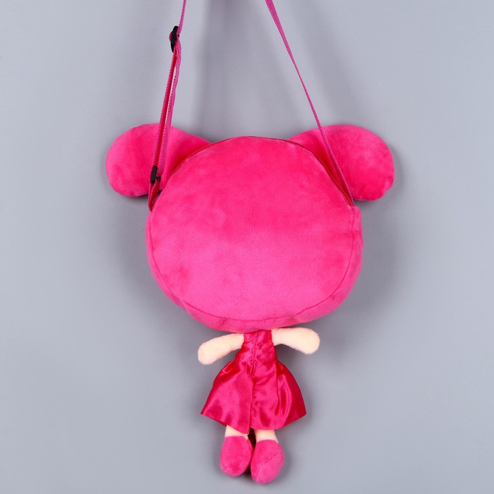 Сумка мягкая «Девочка зайчик», 30 × 17,5 см, розовый цвет - фото 1906393541