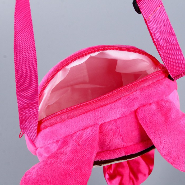 Сумка мягкая «Девочка зайчик», 30 × 17,5 см, розовый цвет - фото 1906393544