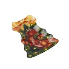 Блюдо стеклянное сервировочное Доляна «Ёлочка с бантом. Дракоша», 21×16 см - Фото 2