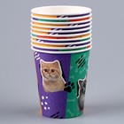 Стакан одноразовый бумажный "Коты", 250мл - фото 320167681